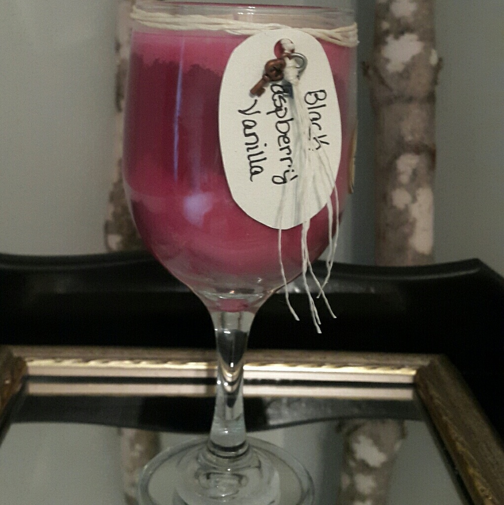 Wine Glass Soy Candle *Black Raspberry Vanilla
