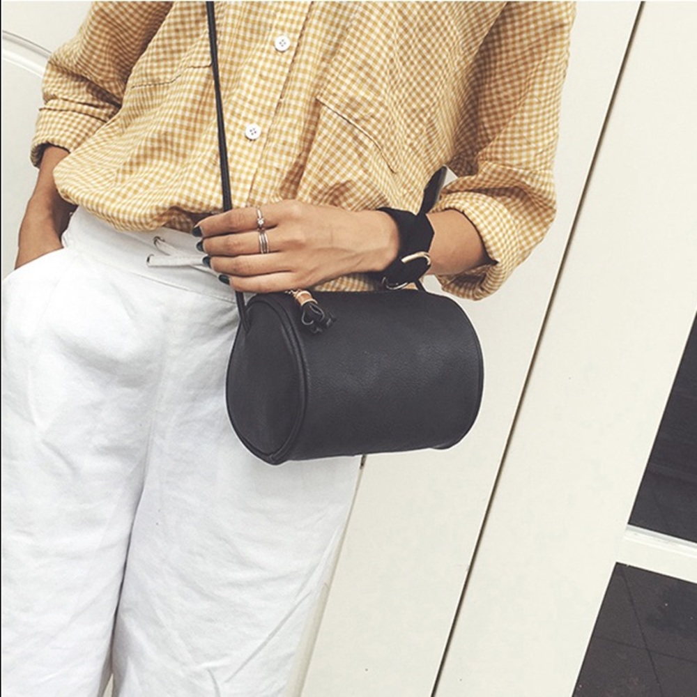 Black Cylinder Crossbody bag