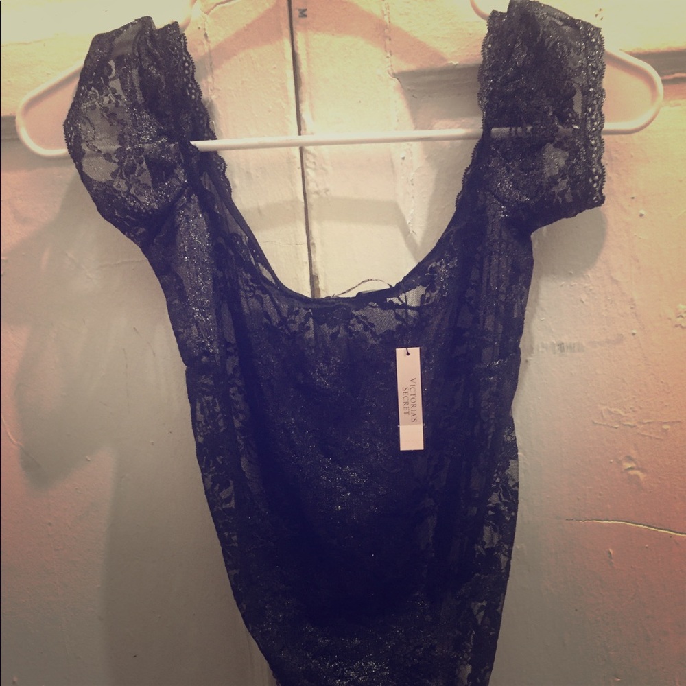 Victoria's Secret black lace bodysuit