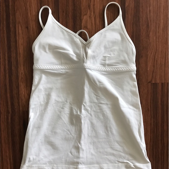 Lululemon White built in bra top yoga running - Picture 1 of 3