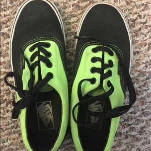 Black and Neon Green Vans