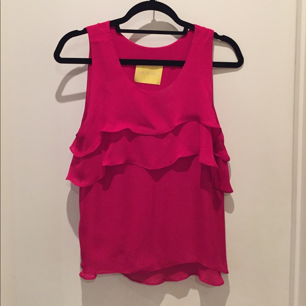 Aaron Ashe Silk Ruffle Top