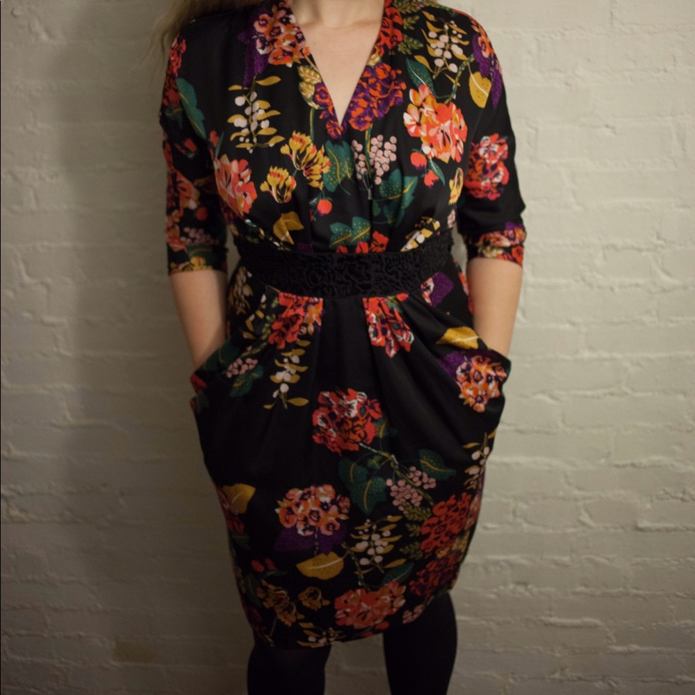 CLassy Black Floral H&M Dress