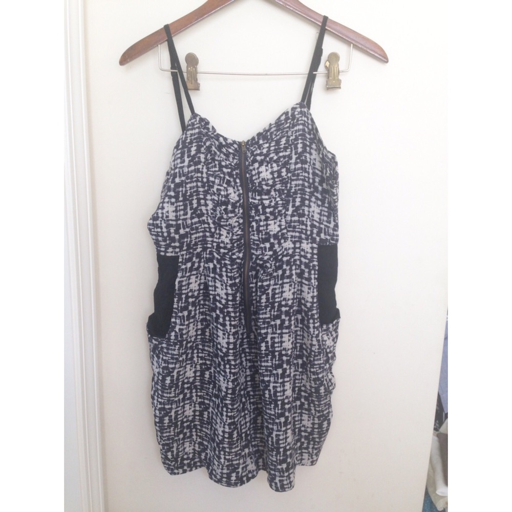 Zip-front patterned minidress