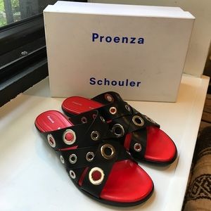 Proenza Schouler crisscross grommet sandal