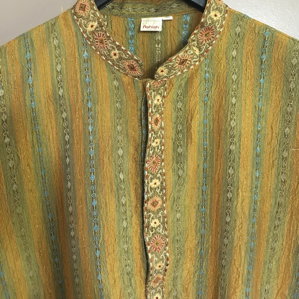 Muti colored Striped Gold SHERWANI