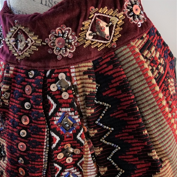 Bohemian hobo bag beaded velvet accent - Picture 5 of 7