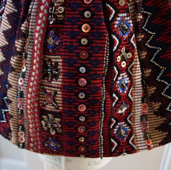 Bohemian hobo bag beaded velvet accent - Picture 6 of 7