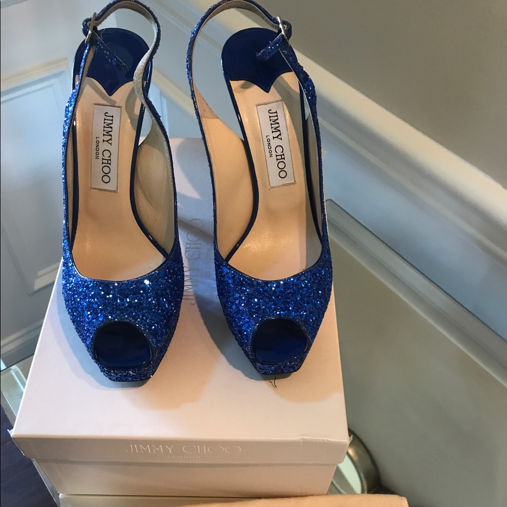 Jimmy Choo Nova Glitter Slimgbacks 38.5