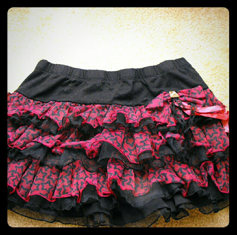 Magenta star tiered tutu skirt