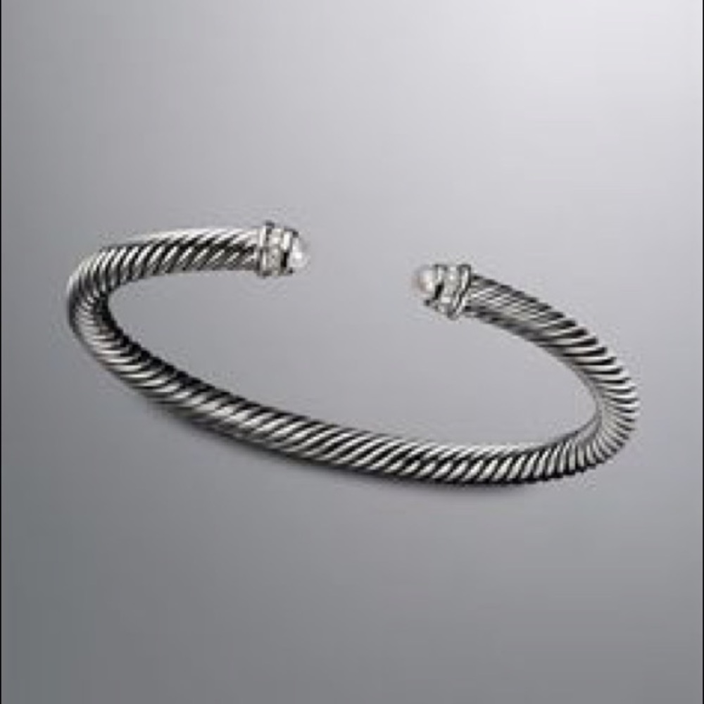 Yurman Bracelet, pearl tip & diamond pave