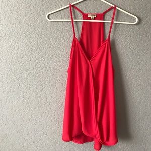 Surplice coral tank top