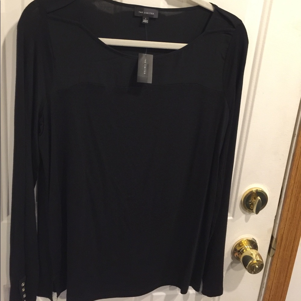 NWT The Limited Chiffon Trim Tee