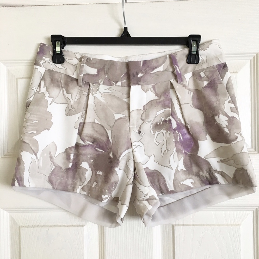 Vera Wang Pleated Floral Shorts