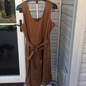 Cognac Linen pocket dress
