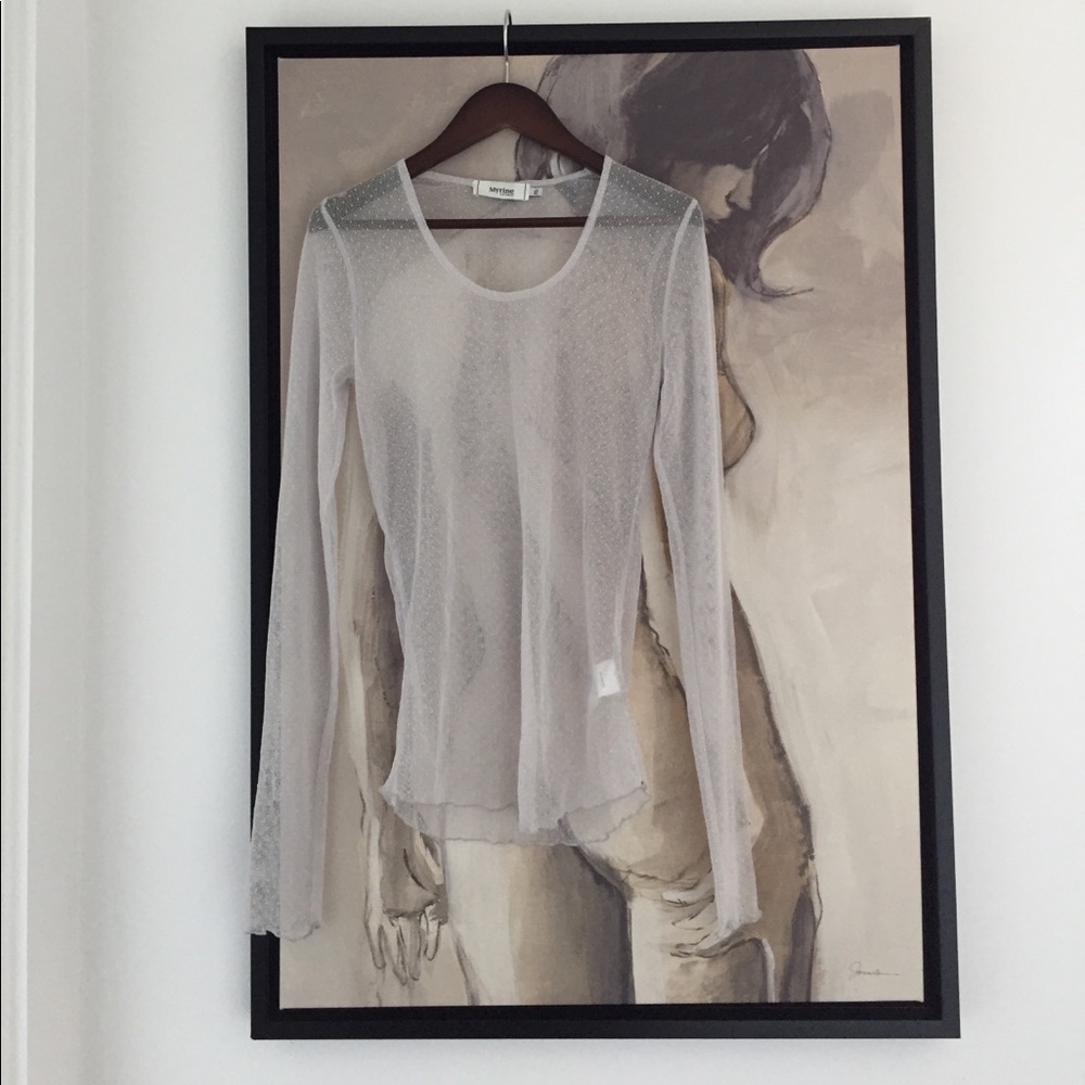 Myrine Antwerp polka dot silk-like top, XS