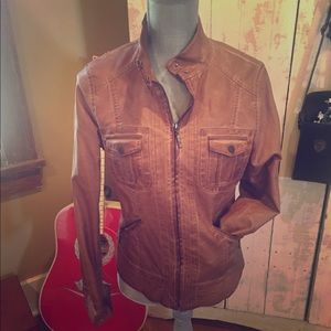 Vegan Leather Bomber Jacket