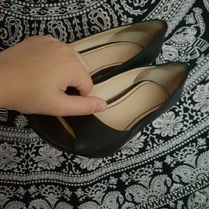 Black leather heels