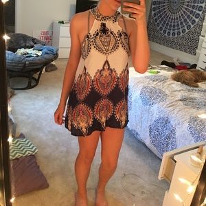 patterned mini dress