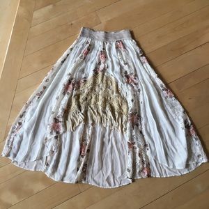 Free People High-Low Floral Skirt