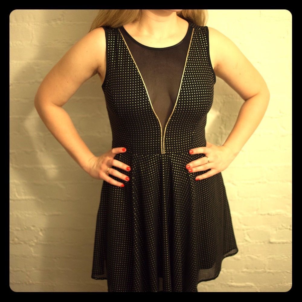 Embellished black and gold dress from Express