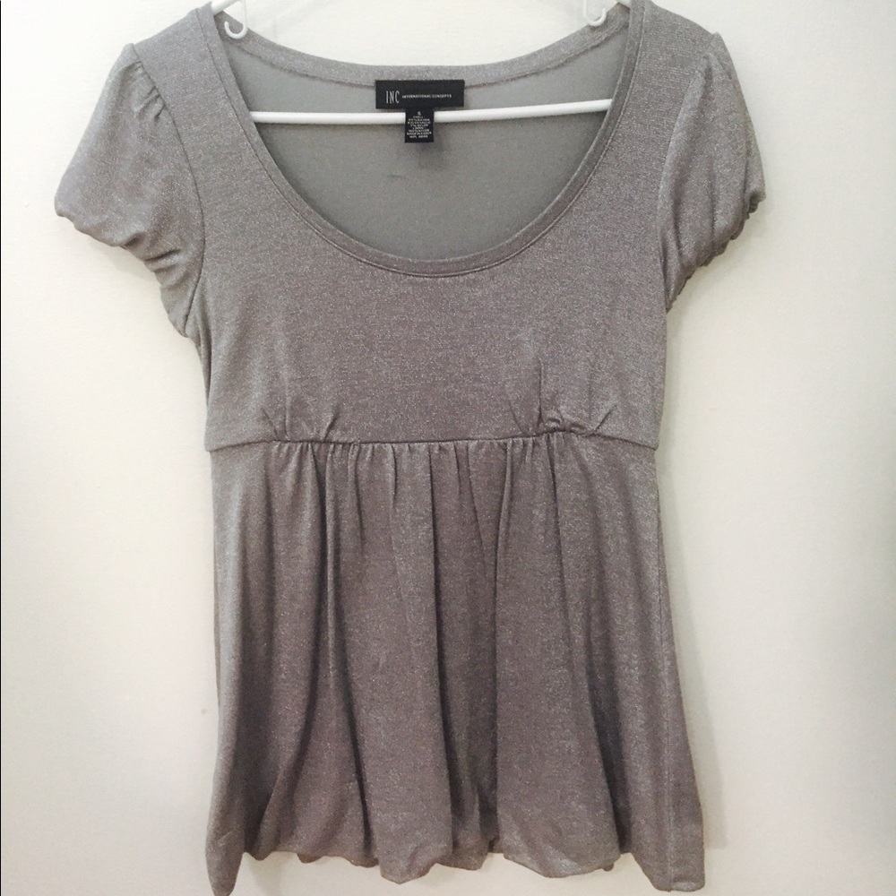 INC silver metallic top