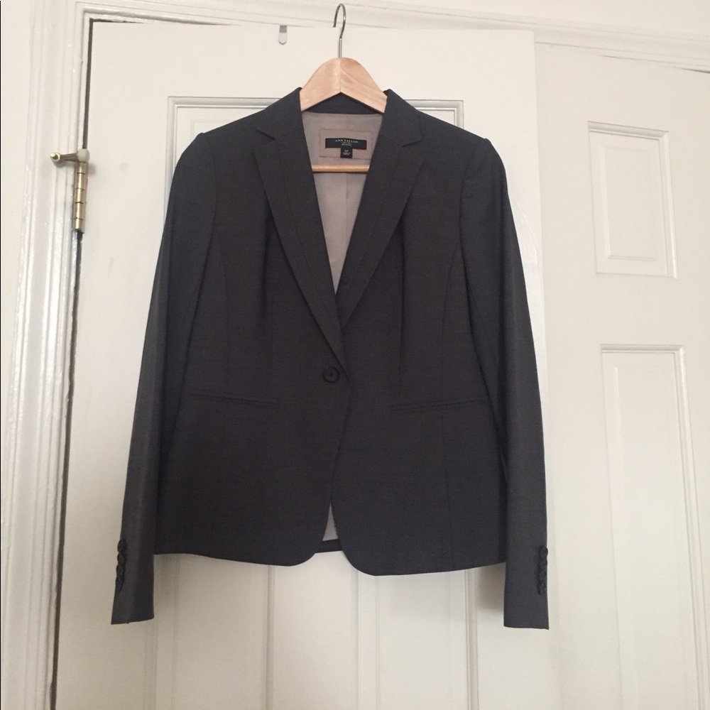 Grey Ann Taylor suit jacket, 2 petite