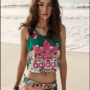 ❌SOLD❌ EUC Adidas FARM Floral Sleeveless Crop Top