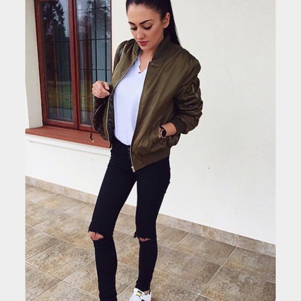 Green bomber Jacket