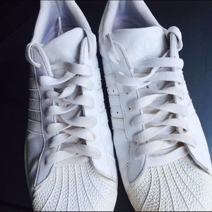 Adias white shell toe sneakers
