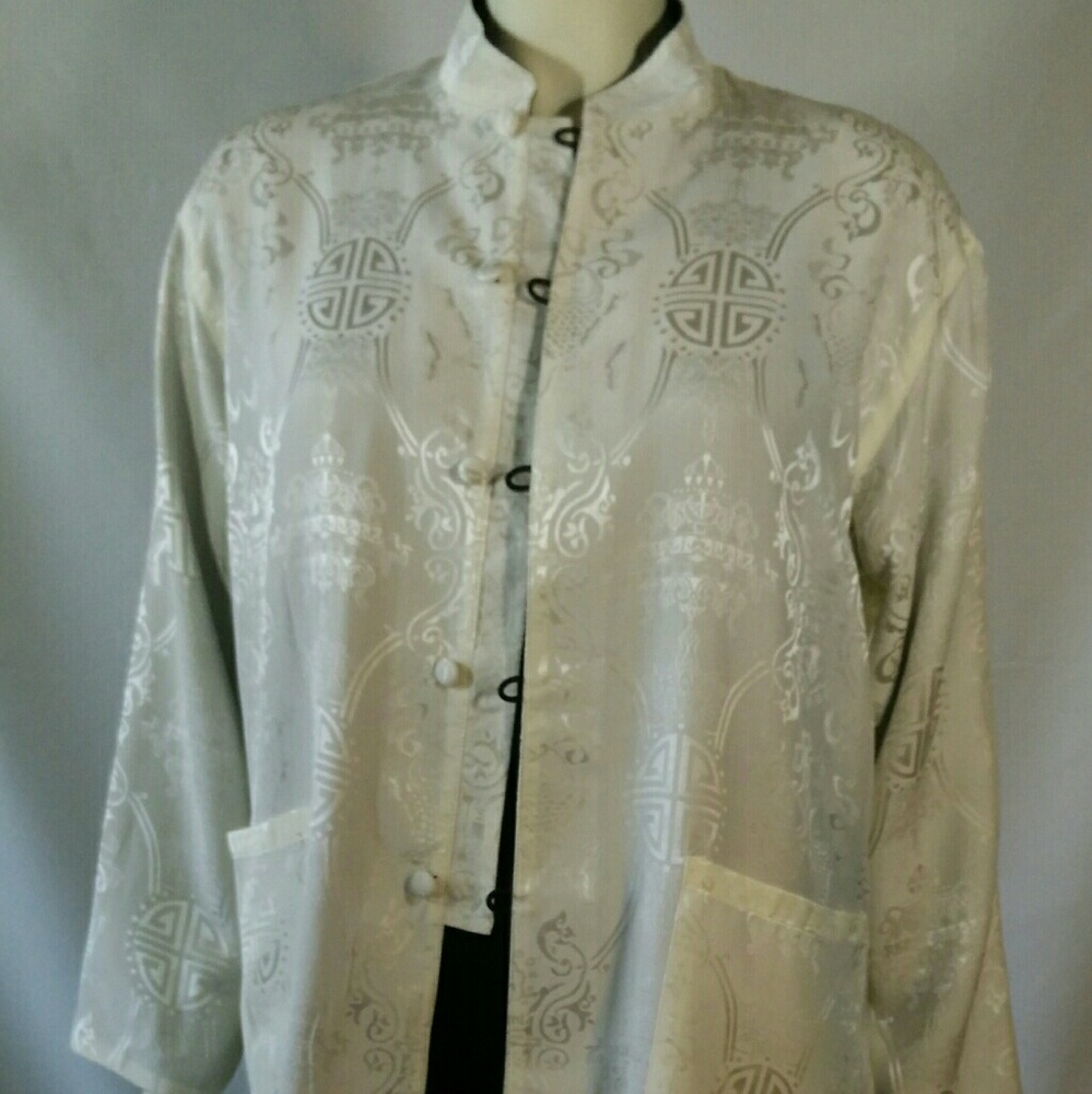 New Kami's Fluid Silk Reversible Asian Jacket Sz M