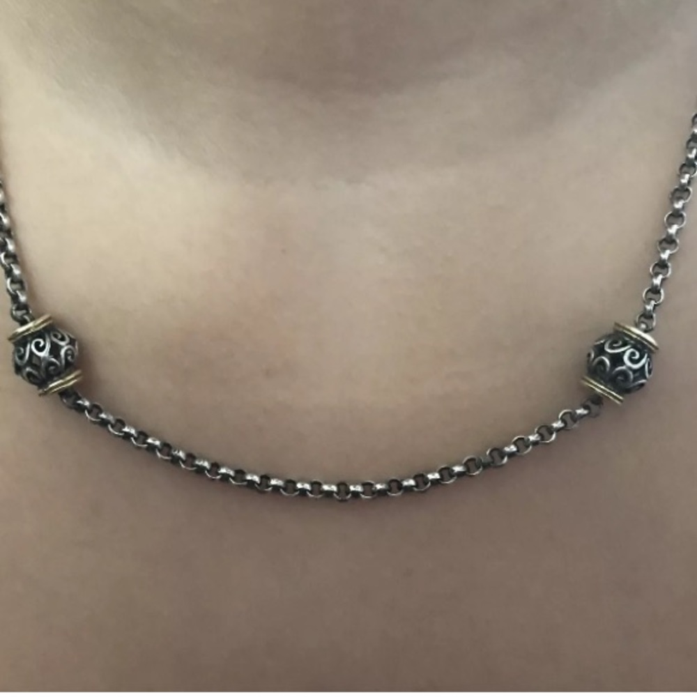 💯 KONSTANTINO SILVER CHAIN W/GOLD DETAILS - Picture 2 of 4