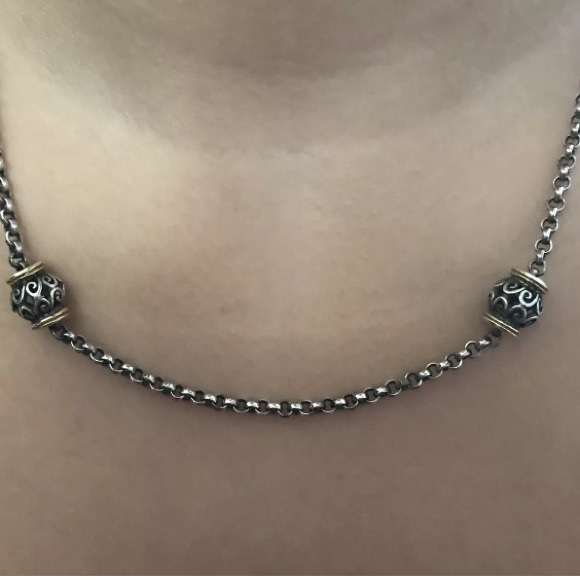 💯 KONSTANTINO SILVER CHAIN W/GOLD DETAILS - Picture 2 of 4