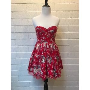 Floral Red Dress 💋❤️