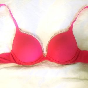 VICTORIA'S SECRET COTTON PUSH UP BRA NEON PINK