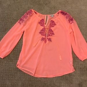 American Eagle Neon Pink Blouse, only worn once!