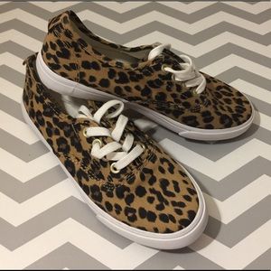 Leopard-Print Twill Sneakers - Girls Size 1
