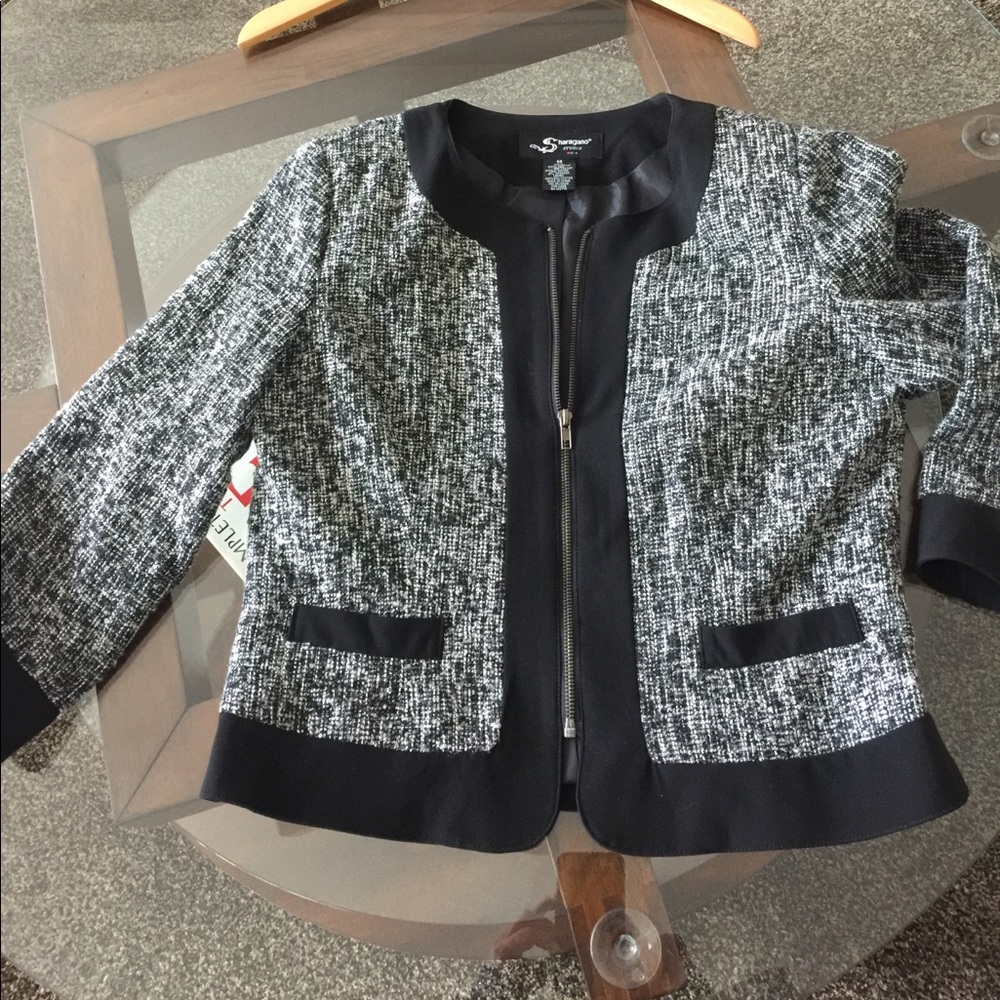 Sharagano Studio zip front jacket.