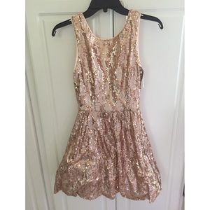 B DARLIN Rose Gold Sequin Dress