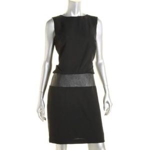Ralph Lauren drop waist dress with leather accent.