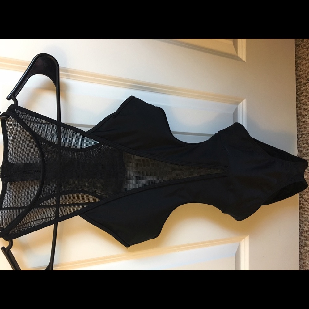 Forever 21 black mesh one piece bathing suit