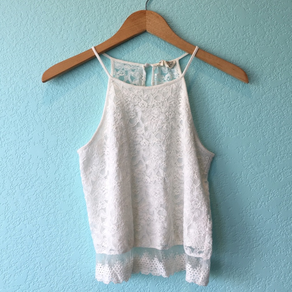 White lacy top