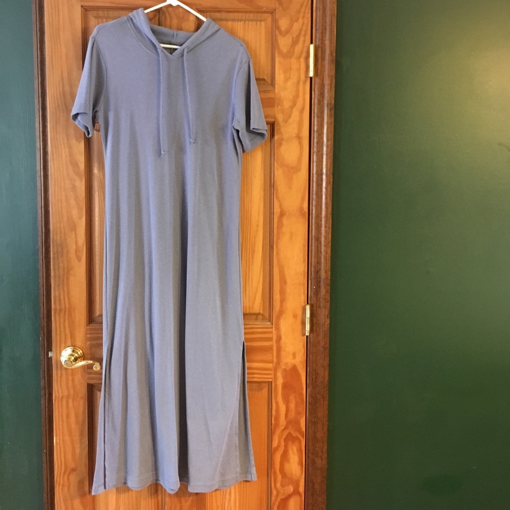 Women's Light Blue Hoody Sweatshirt Dress