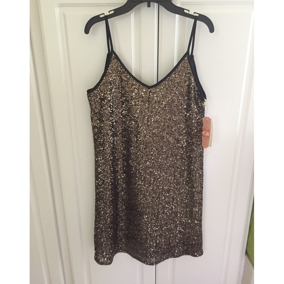 Gianni Bini Juniors Gold Dress - Picture 1 of 3