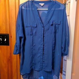 4/$20 Sheer blue button up