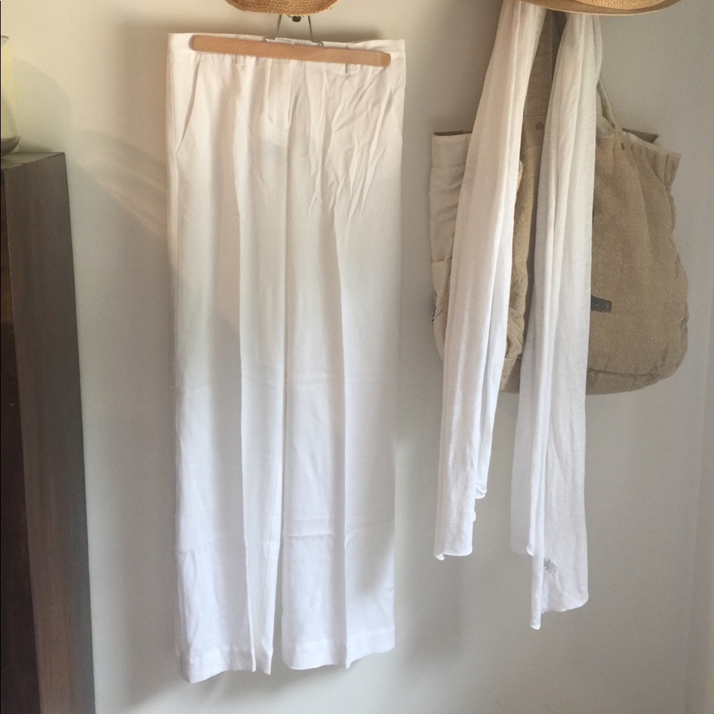 White Crepe Pants