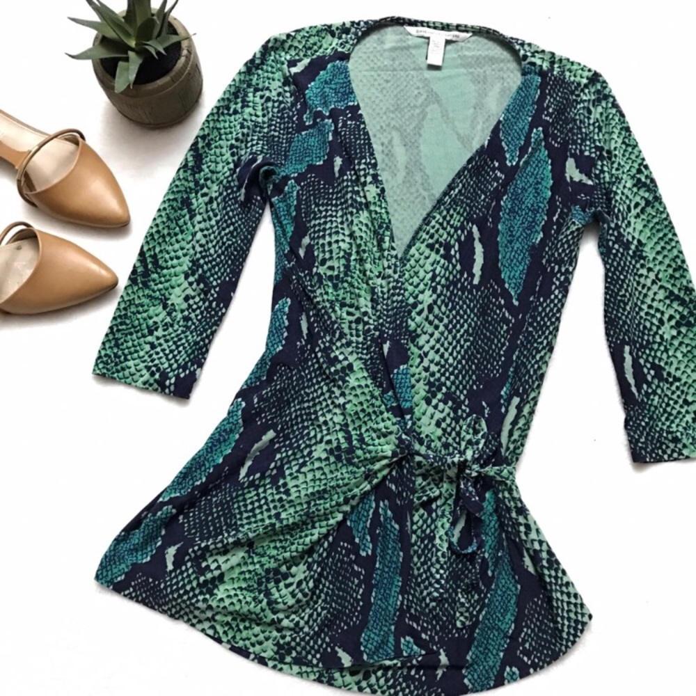 DVF silk wrap top