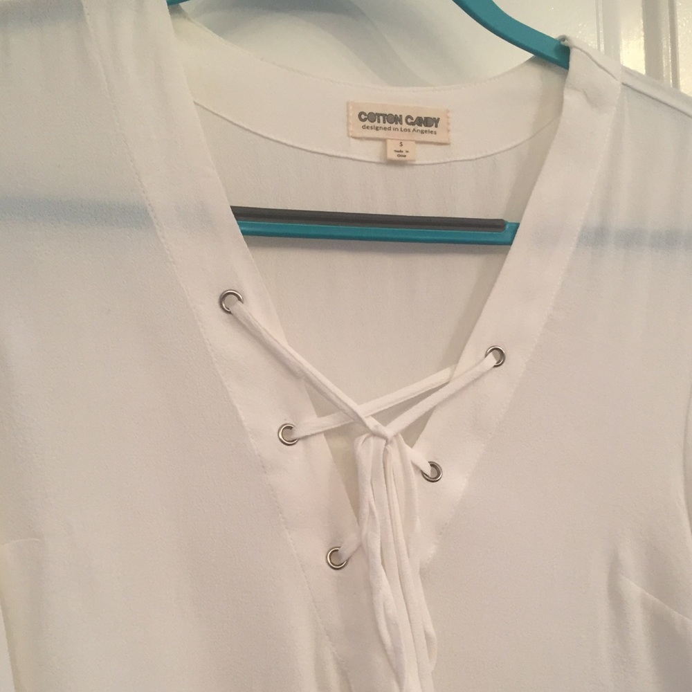 Lace up sheer top! - Picture 2 of 5