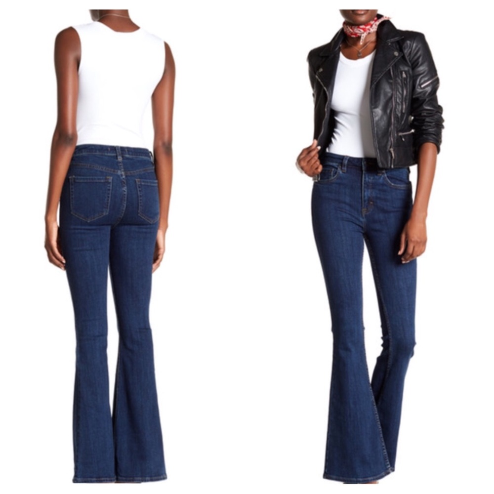 Free People High Rise Stretchy Flared Jeans. NWT. - Picture 2 of 7