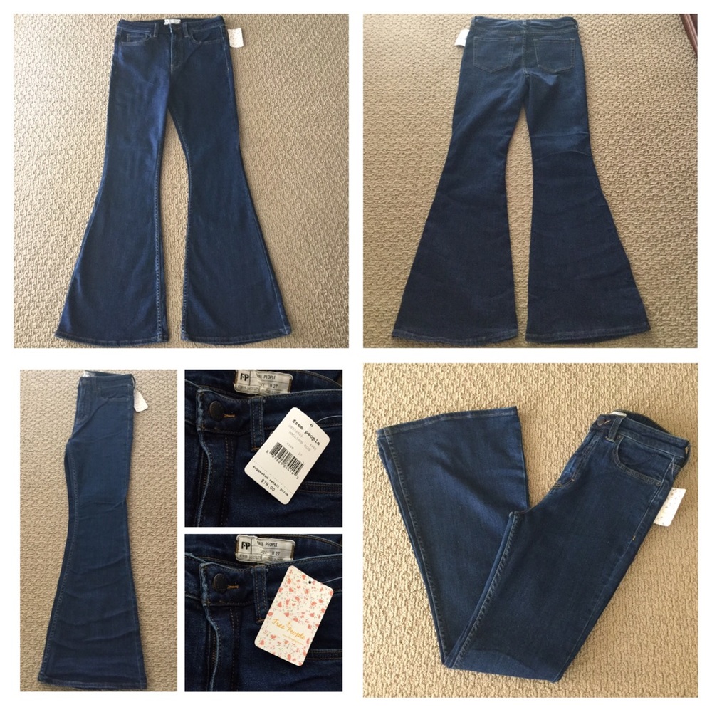 Free People High Rise Stretchy Flared Jeans. NWT. - Picture 4 of 7